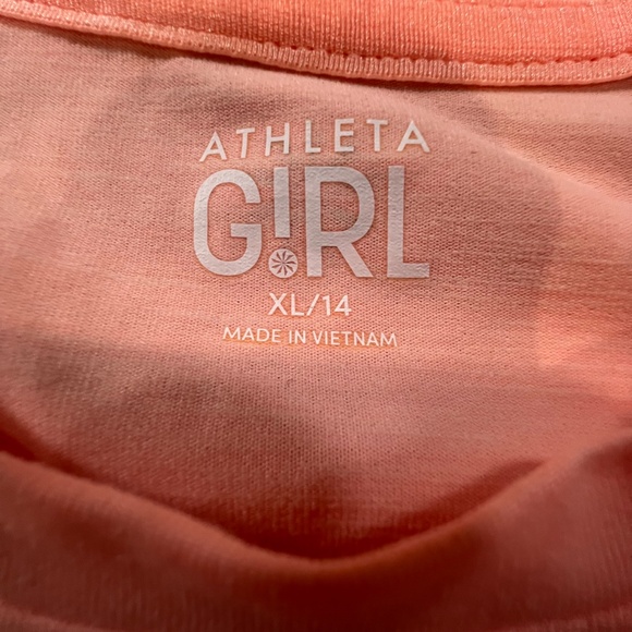 Athleta Girl Home Run Short Sleeve Tee, Knot Front, Creamsicle Orange Size XL/14 - Picture 5 of 12